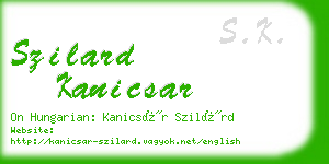 szilard kanicsar business card